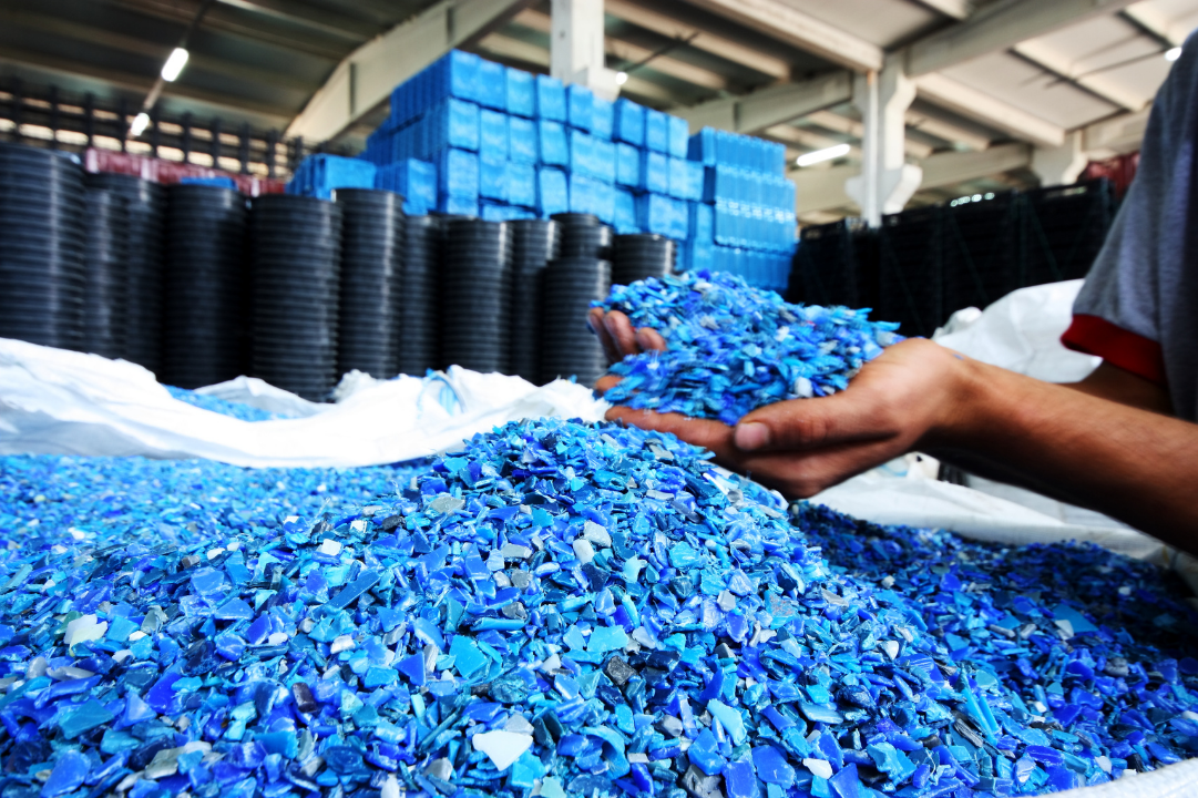Recycling of Plastic takes place